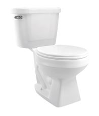 COMMODE BOWL & TANK WHITE ROUND W/SEAT & HDWRE - Commodes & Accessories